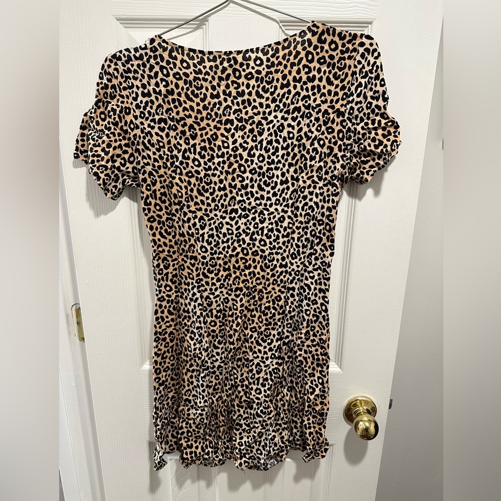 Leopard Mini Button Up Dress - Picture 3 of 4